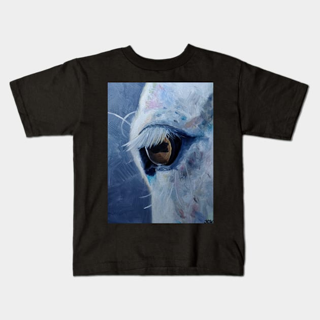 Equine Perspective - Oil Painting Kids T-Shirt by JodieCWells